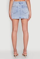 Womens WAX Denim Mini Skirt, Blue, Size M