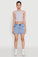 Womens WAX Denim Mini Skirt, Blue, Size S