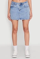 Womens WAX Denim Mini Skirt, Blue, Size S