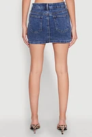 Womens WAX Denim Mini Skirt, Blue,