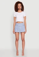 Womens Almost Famous Raw Hem Pleated Skort,