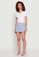 Womens Almost Famous Raw Hem Pleated Skort,