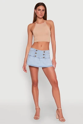 Womens Almost Famous Side Zip Pleated Sailor Skort,