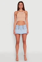 Womens Almost Famous Side Zip Pleated Sailor Skort,
