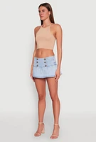 Womens Almost Famous Side Zip Pleated Sailor Skort,