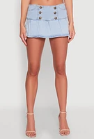 Womens Almost Famous Side Zip Pleated Sailor Skort,