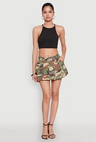 Womens Almost Famous Pleated Bubble Hem Denim Skirt, Multi, Size L
