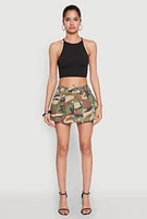 Womens Almost Famous Pleated Bubble Hem Denim Skirt, Multi, Size L