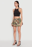 Womens Almost Famous Pleated Bubble Hem Denim Skirt, Multi, Size L