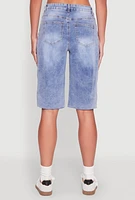Womens WAX Raw Hem Jorts, Blue,