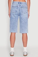 Womens WAX Distressed Raw Hem Jorts, Blue, Size M