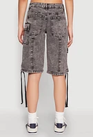 Womens Almost Famous Cargo Skater Shorts, Grey, Size 13