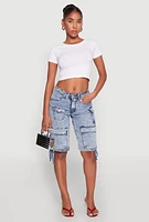 Womens Almost Famous Cargo Skater Shorts, Blue,