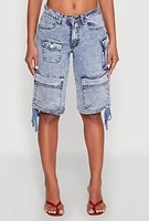 Womens Almost Famous Cargo Skater Shorts, Blue,