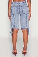 Womens Almost Famous Cargo Skater Shorts, Blue,