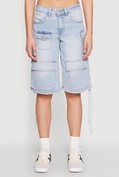 Womens Almost Famous Cargo Skater Shorts, Blue,