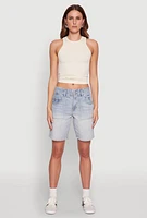 Womens Madden Girl Denim Bermuda Shorts, Blue,