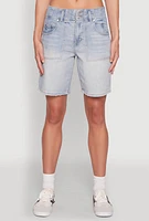 Womens Madden Girl Denim Bermuda Shorts, Blue,
