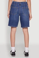 Womens Madden Girl Denim Bermuda Shorts, Blue,
