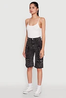 Womens Daisy Mineral Wash Cargo Bermuda Shorts,