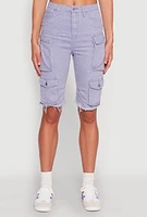 Womens Daisy Mineral Wash Cargo Bermuda Shorts, M