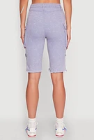 Womens Daisy Mineral Wash Cargo Bermuda Shorts, M