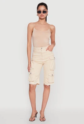 Womens Daisy Mineral Wash Cargo Bermuda Shorts,