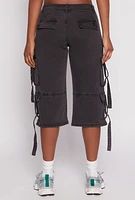 Womens VIP Cargo Capri Jeans, Grey,