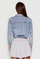 Womens Brooklyn Baseball Graphic Jean Jacket, Blue, Size S