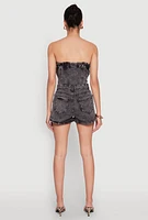 Womens Daisy Denim Button Front Romper,