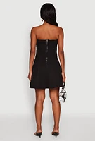 Womens Daisy Strapless Denim Skater Dress,