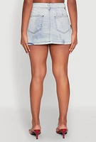 Womens Spoon Jeans Cargo Pocket Mini Denim Skirt, Blue, Size XL