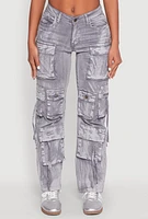 Womens Spoon Jeans Mineral Wash Cargo Pockets Jeans,