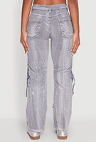 Womens Spoon Jeans Mineral Wash Cargo Pockets Jeans,