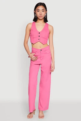 Womens Spoon Jeans Straight Leg Jeans, Pink, Size S