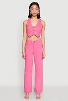 Womens Spoon Jeans Straight Leg Jeans, Pink, Size S