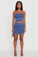 Womens High Waisted Mini Skirt with Cargo Pocket and Zip Back,