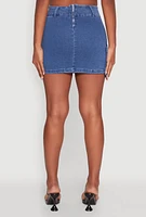 Womens High Waisted Mini Skirt with Cargo Pocket and Zip Back,