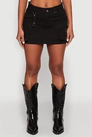 Womens Tabbed Cargo Mini Skirt,