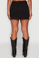Womens Tabbed Cargo Mini Skirt,