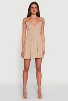 Womens Ditsy Floral Print Tiered Dress,