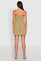 Womens Ditsy Floral Print Tiered Dress, Green, Size L