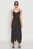 Womens Floral Print Slit Hem Maxi Dress, Black, Size M