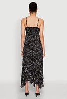 Womens Floral Print Slit Hem Maxi Dress, Black, Size M