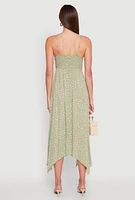 Womens Floral Print Slit Hem Maxi Dress, Green, Size M