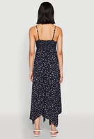Womens Floral Print Slit Hem Maxi Dress, Blue,