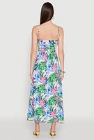 Womens Floral Graphic Print Empire Waist Maxi Dress, Multi, Size L
