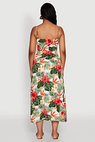 Womens Airy Tropical Floral Empire Waist Dress, Multi, Size XL