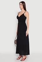 Womens V Neck Empire Waist Maxi Dress,