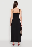Womens V Neck Empire Waist Maxi Dress,